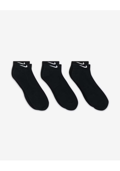 Nike Sx7667-010 Everyday Cushioned Low Antrenman Çorapları 3 Çift Sıyah