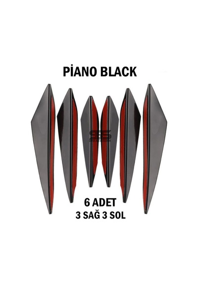 Tampon Bıçağı Piano Black 6 Adet Her Araca Uyumlu