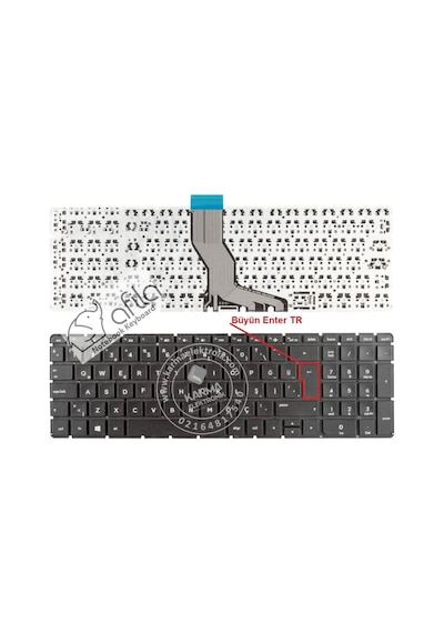 HP Uyumlu Pavilion 15-Ab208Nt, 15-Ab209Nt Klavye (Siyah Tr) Büyük Enter - 538143505