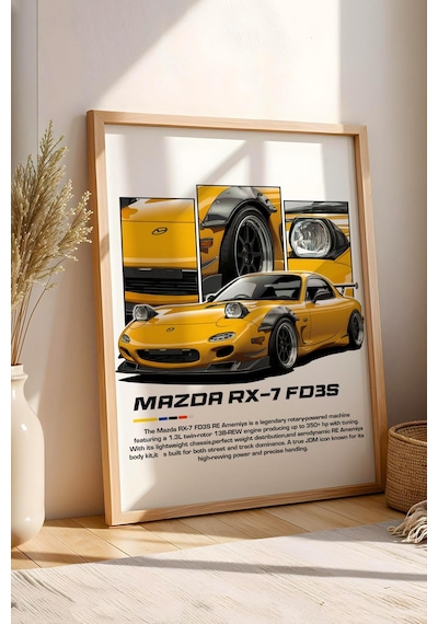 Mazda Rx-7 Fd3s Çerçeveli Tablo - Mazda Car Poster
