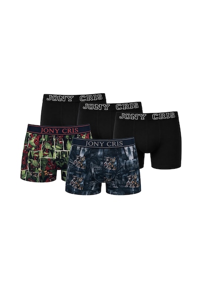 Jony Cris Erkek Boxer 5 Li Desenli Baskılı Erkek Baksır KARIŞIK RENK