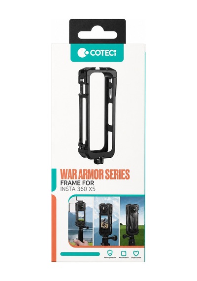 War Armor Series Insta360 X5 Uyumlu Koruyucu Çerçeve Kamera Kafesi Siyah