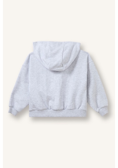 Defacto Kapüşonlu Cepli Fermuarlı Sweatshirt Sweatshirt Hırka Kız Bebek I0589a526augr421 Gri-gr421