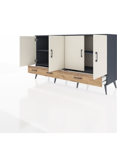 Hyperion Konsol 6 Raflı 3 Çekmeceli 4 Kapaklı 176x44x99 Antrasit- Antrasit-aytaşı/çam Hyperion Konsol 6 Raflı 3 Çekmeceli 4 Kapaklı 176x44x99 Antrasit- Antrasit-aytaşı/çam