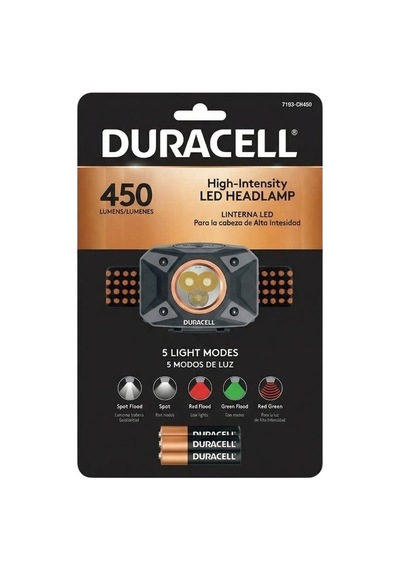 Duracell 450 Lümen Ledli Kafa Feneri + 3 Aaa Piller Dahil Çoklu Renk