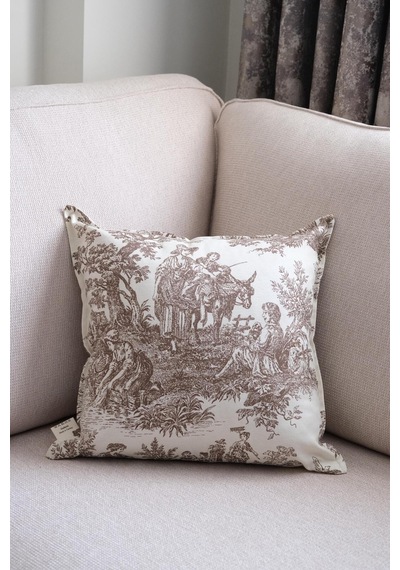 Kahverengi Kırlent Vintage Desenli 45x45 Dekoratif Yastık Kılıfı Kahverengi - 693923132 Kahverengi
