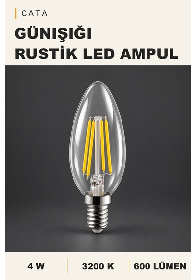 Cata 4w E14 Günışığı Rustik Led Ampul