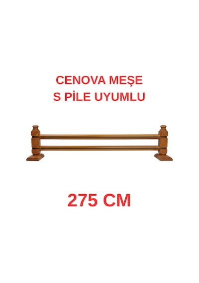 Cenova S Pile Ve Perde Düğmesi Uyumlu Çetray Çift Raylı Modern Ahşap Rustik Meşe 275 Cm Meşe