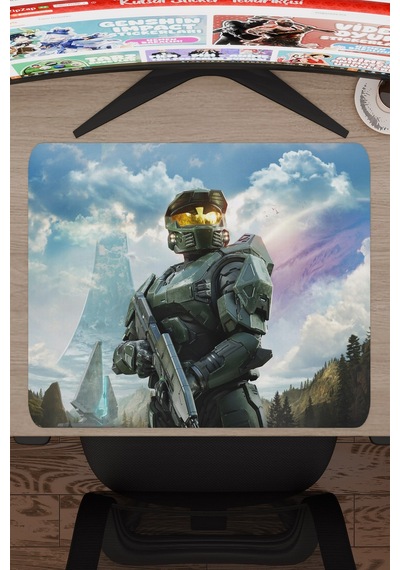 Halo Kaymaz Dikişli Kauçuk Oyuncu Mousepad V1 - 48x40 Xl Gaming Mouse Pad Fare Altlığı