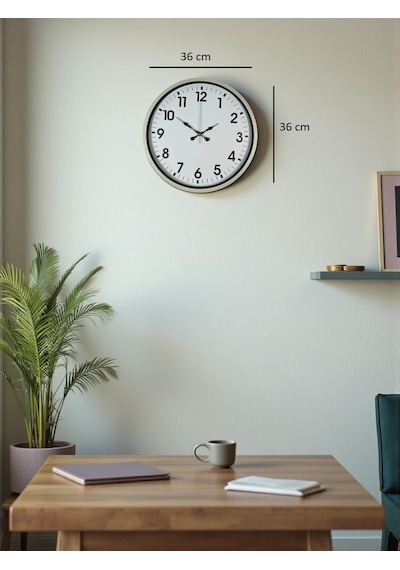 36 Cm Standart Krem Duvar Saati 11