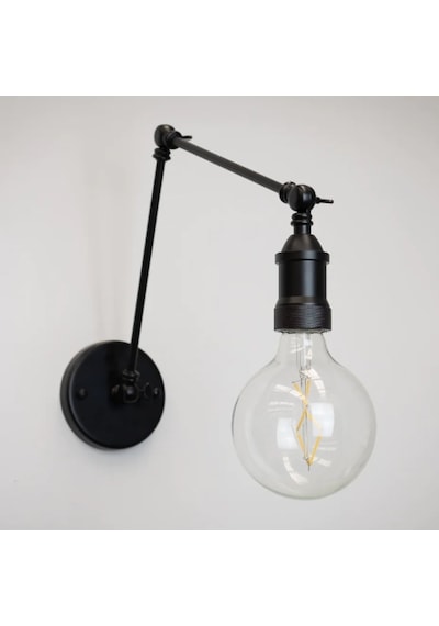 Riolight Retro1,modern1 Siyah 1xe27 Duylu Üç Mafsallı Metal Akrob Siyah