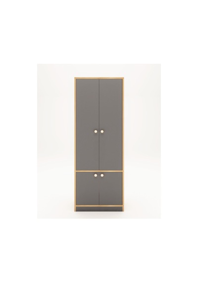 Floradesign Niva Çok Amaçlı Dolap / Kapaklı Ve 7 Raflı Dolap /meşe - Beyaz