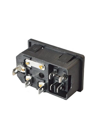 Kulaksız Erkek Power Soketi - Yeşil Işıklı Anahtarlı
