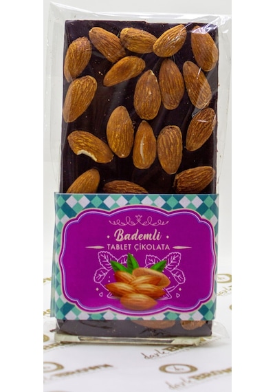 Dark Brown Bitter Tablet Çikolata Gerçek Saf Badem Fındık ve Antep Fıstıklı 6 x 100 G