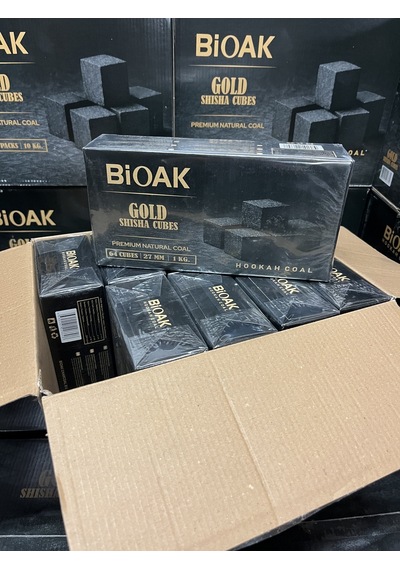 Bioak Gold Shisha Cubes Nargile Kömürü 1 Kg - 27 Mm