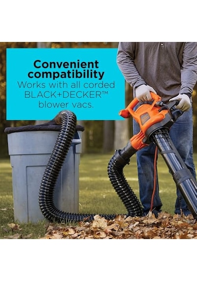 Black+ Decker Kablolu Yaprak Üfleyiciler İçin Yaprak Üfleyici Hortum Ataşmanı, Yalnızca Ek Parça, 8 Ft Bv-006