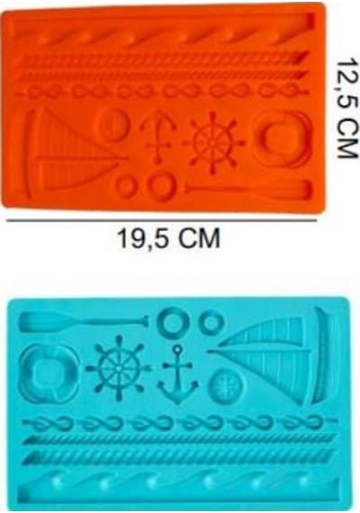Şeker Hamur Kalıbı Silikon Denizcilik Temalı 12,5 19,5 Cm