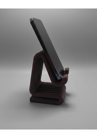 Masaüstü Kaymaz Taban Telefon Ve Tablet Standı - Kulaklık Ve Not Kağıdı Bölmeli-kiremit Kahverengi