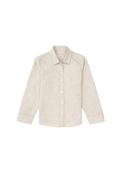 U.s. Polo Assn. Kız Çocuk Ekru Gömlek Desenli 50297426-vr019 Ekru