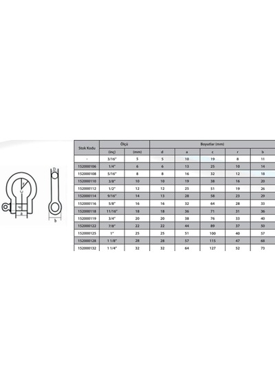 Ennalbur M12 Omega Zincir Kilidi 1/2 2 Adet