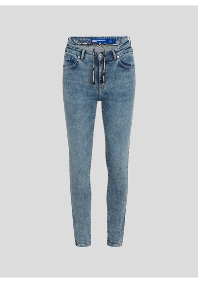 Karl Lagerfeld Jeans Yüksek Bel Dar Paça Mavi Kadın Denim Pantolon 240j1101
