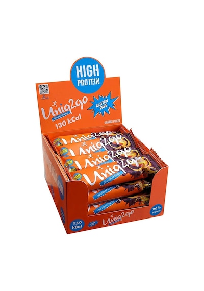 Uniq2Go Chocolight Portakal Parçacıklı Protein Midi Bar 40 G 16 Adet