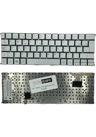 Acer İle Uyumlu Aspire S7-391-9604, S7-391-983, S7-391-9886 Notebook Klavye Gümüş Gri Tr