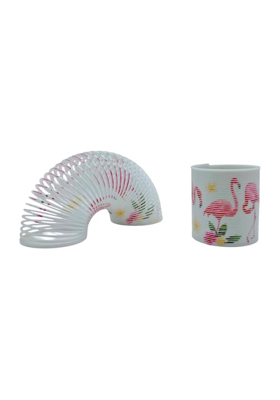 Flamingo Desenli Renkli Stres Yayı Oyuncak Stres Yayı - 5 Cm Çapında - 1 Adet