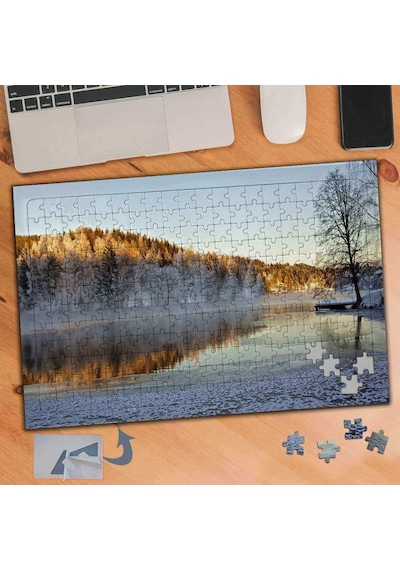 Karlı Çam Ağaçları,doğa 240 Parça Puzzle Yapboz Tablo-741