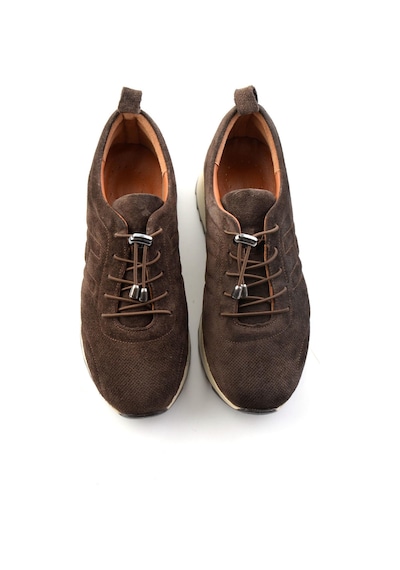 Bambi Kahve Süet Hakiki Deri Kadın Sneaker K01756709302