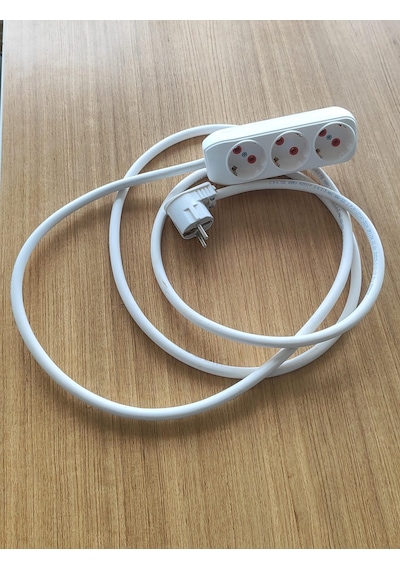 Seyyar, Uzatma Cmk Kablolu Fetih Marka 3'lü Seyyar Priz - 2.5 Mm² Kalın Uzatma 2.5 Mt 2.5 M