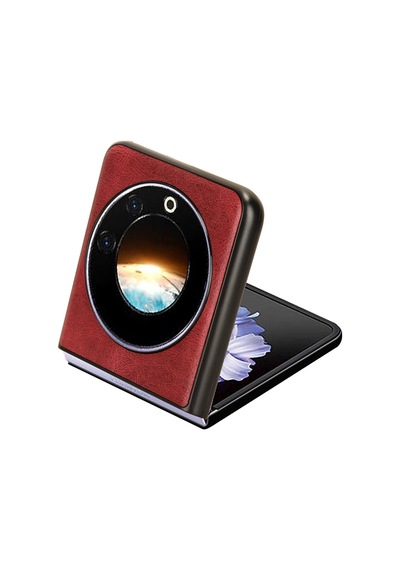 Tecno Phantom V Flip Deri Desenli Plastik Kılıf-al3156