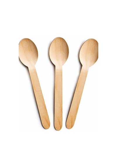 6'lı Mini Bambu Tahta Kaşık Baharat Kaşığı 6lı Ahşap Mini Kaşık Seti Kahverengi