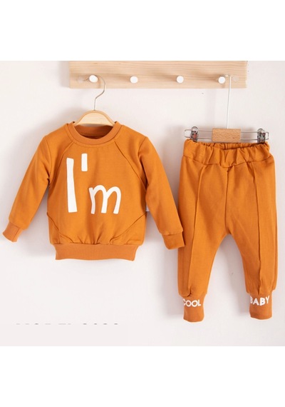 Candar 3-18 Ay Erkek Bebek Takımı I'm Cool 2'li Kahverengi Kahverengi