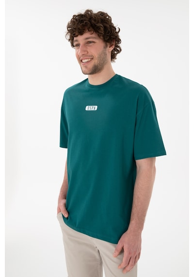 U.S. Polo Assn. Erkek Oversize Fit Bisiklet Yaka Koyu Yeşil Tişört 50305923-VR101 U.S. Polo Assn. Erkek Oversize Fit Bisiklet Yaka Koyu Yeşil Tişört 50305923-VR101