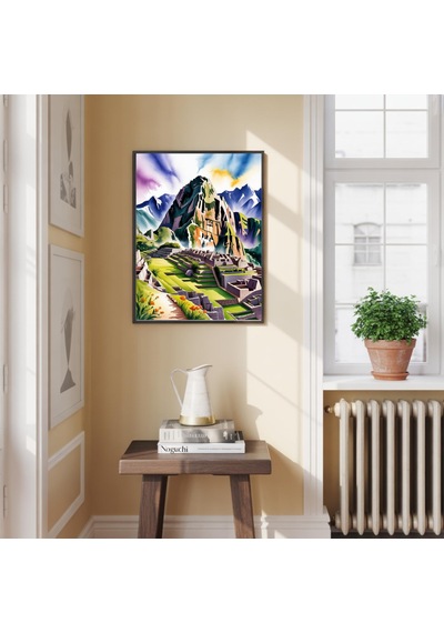 Machu Picchu Suluboya Baskı - Peru And Dağları Duvar Sanatı