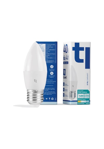 Redeem C37S E27 Mum Ampul, Titreşimsiz, Göz Konforu, 525 Lümen, Parlak Beyaz, 5700 Kelvin