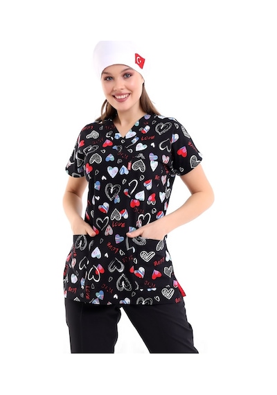 Yarasa Kol Desenli Tek Üst - 5003 Siyah Love-6925