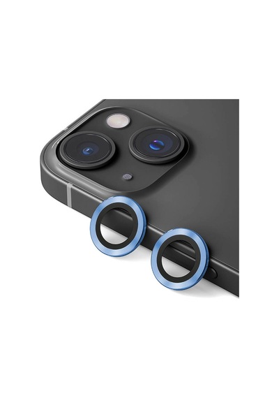 Apple iPhone Uyumlu 14 Zore Cl-12 Premium Safir Parmak İzi Bırakmayan Anti-reflective Kamera Lens Koruyucu Mavi