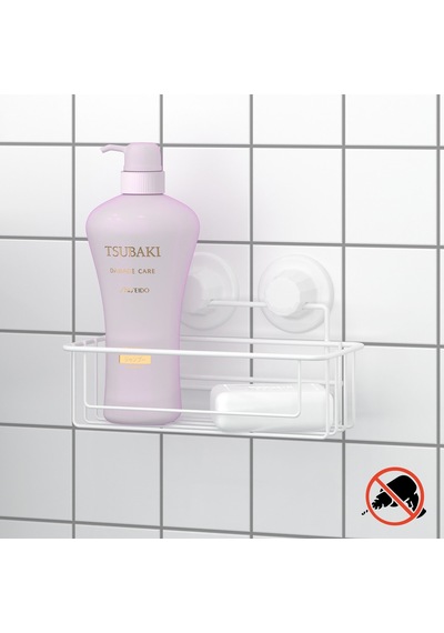 Teknotel Vakumlu Tek Katlı Banyo Duş Rafı Beyaz Dm254
