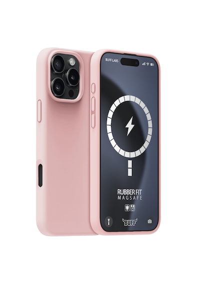 Apple Uyumlu iPhone Buff 16 Pro Magsafe Rubber Fit Silikon Kılıf Light Pink