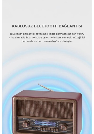 Özel Üretim Bluetooth Hoparlör Nostaljik Radyo D56 Kahverengi Ev Model Tasarım