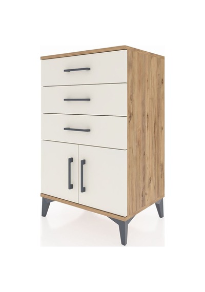 Hyperion Komodin 3 Çekmeceli 2 Kapaklı 60x44x96 Çam-aytaşı Çam