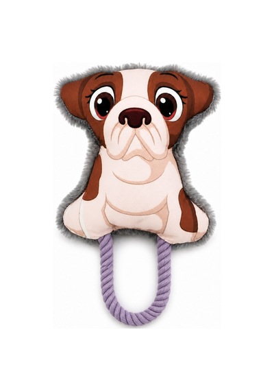 Lupox Dijital Buldog İpli Peluş Oyuncak Siyah