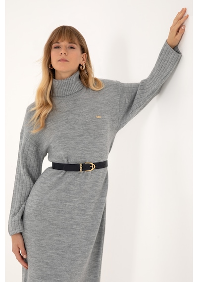 U.s. Polo Assn. Kadın Gri Melanj Elbise Triko 50314645-vr086 Grı Melanj