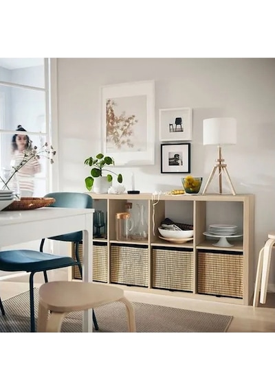 Ikea Kallax Açık Raf Ünitesi, Ağartılmış Meşe Görünümlü 77x147 Safirmeşe