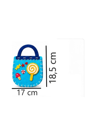 Tineke Kendin Yap Keçe Çanta Yapım Seti Mavi Lolipop Desenli, Eğitici Oyuncak Hobi Ve El Sanatları