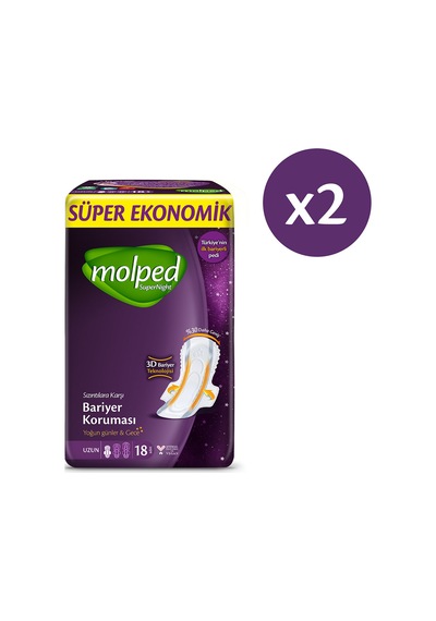 Molped Süper Night Hijyenik Ped Uzun Süper Ekonomik 36 Adet