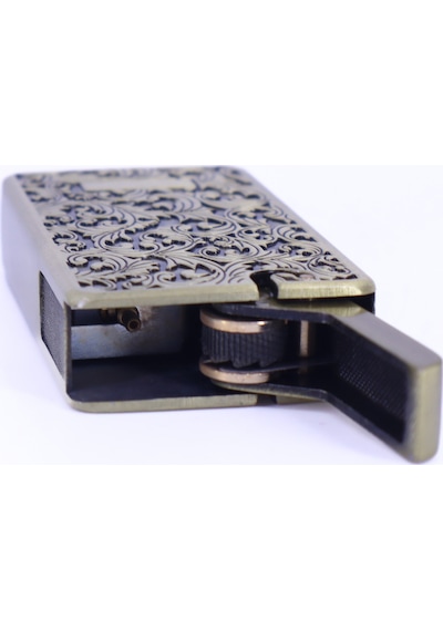 Mum Alev - Soft Flame Metal Kasa Çakmak - Gravür İşlemeli Bronz