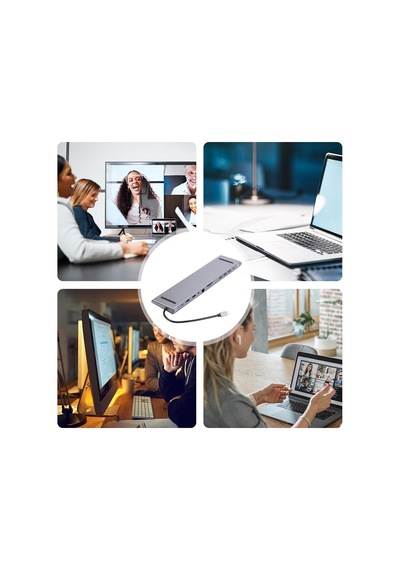 13 İn 1 Port Usb-c Hub 4k Hdmı Dp Vga 100w Pd Ethernet Sd Zr1356